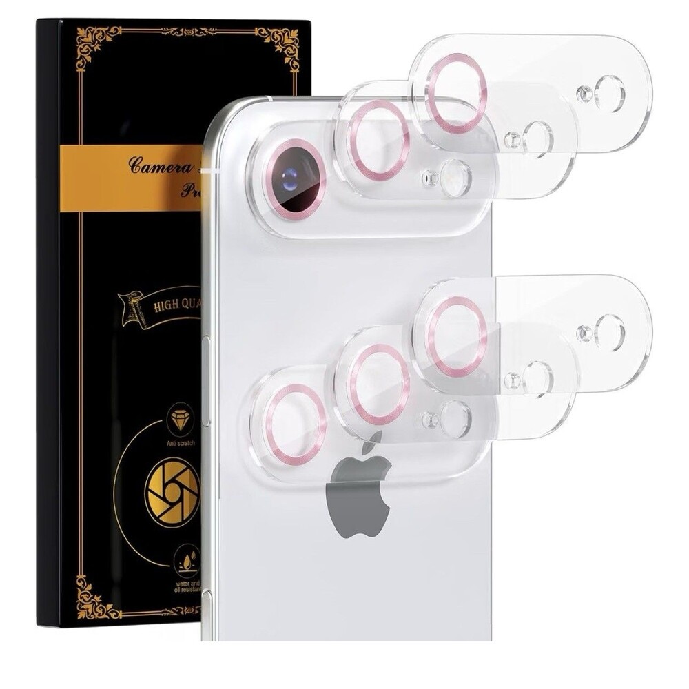 6 Pack iPhone 17 Air Camera Lens Protector [Drop Protection] Black